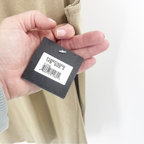 ✅ NWT MING WANG TAN AND BLACK CROPPED TOP WITH SCOOP NECK SIZE SMALL - Picture 6 of 7